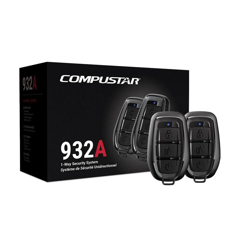 Compustar 932A one-way security system box with its two remotes