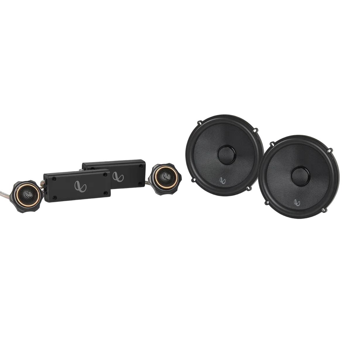 Infinity Kappa 603CF component set: two 6.5-inch woofers, two silk-dome tweeters with mounts and two crossover boxes