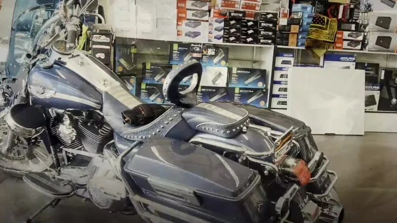 Harley-Davidson bagger en nuestro taller de Carson