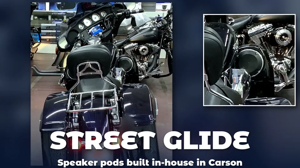 Street Glide con bocinas AMS hechas en Carson