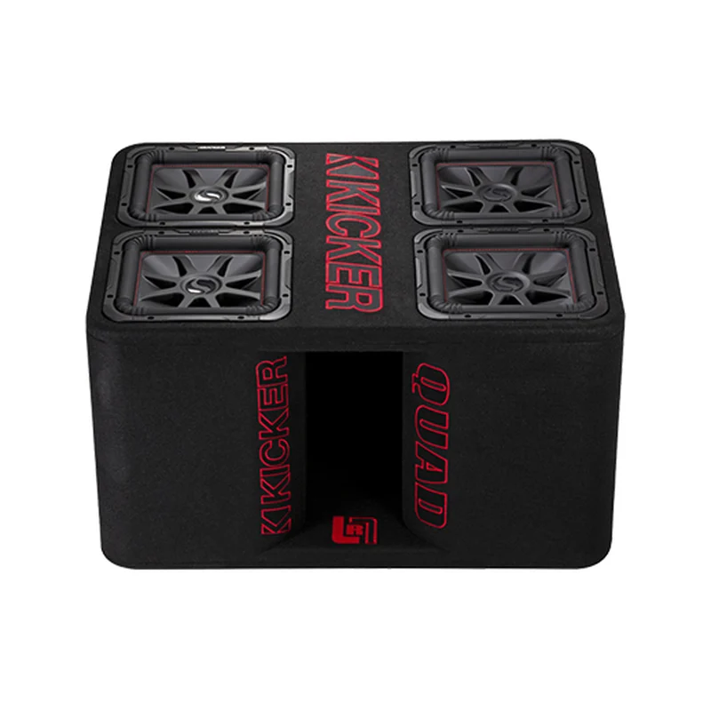 Kicker 47QL7R122 Quad 12-inch L7R Loaded Enclosure, official product photo, sold and installed at Audio MotorSports in Carson