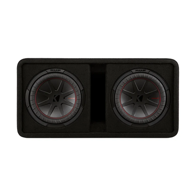 Kicker 48DCWR102 Dual 10-inch CompR Loaded Enclosure, official product photo, sold and installed at Audio MotorSports in Carson