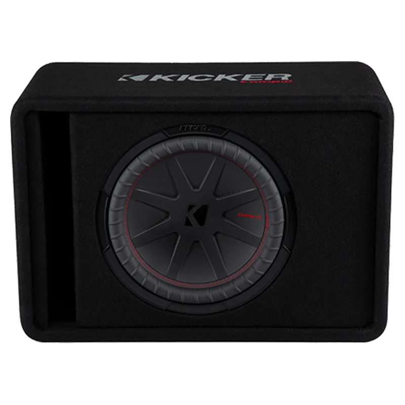 Kicker 48VCWR122 12-inch CompR Loaded Enclosure, official product photo, sold and installed at Audio MotorSports in Carson