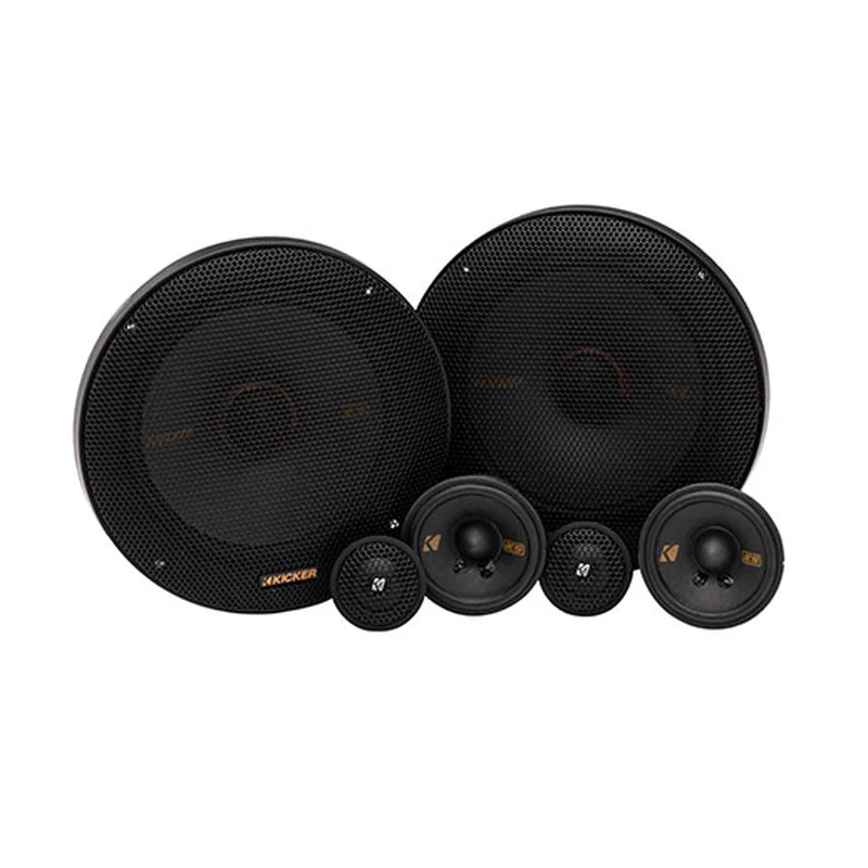 Kicker KS 51KSS365 three-way component set: two 6.5-inch woofers with grilles, two midranges and two tweeters