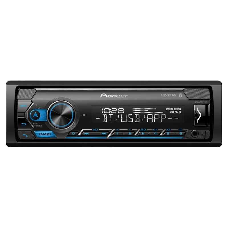 Pioneer MVH-S322BT Digital Media Receiver, official product photo, sold and installed at Audio MotorSports in Carson