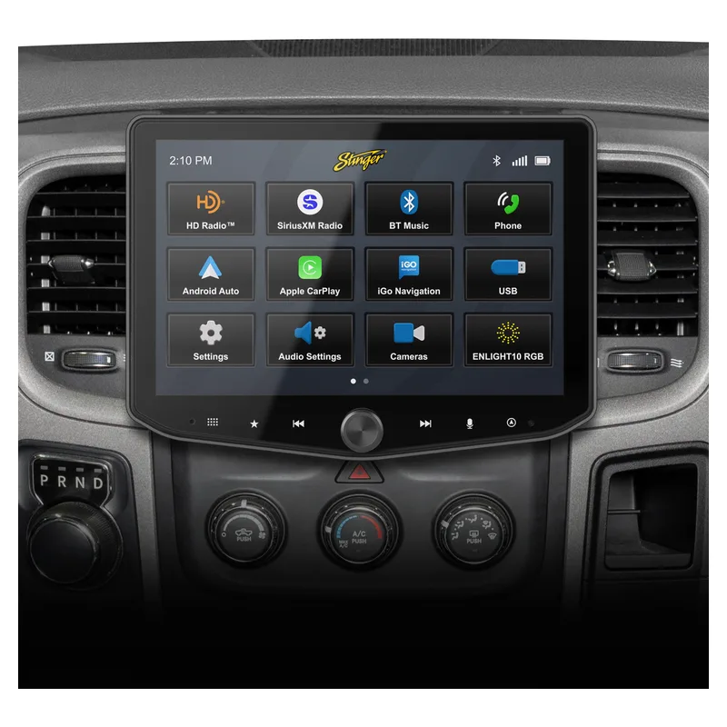 Stinger HORIZON10 RB10RAM13X 10-inch Radio Kit for 2013–2018 Ram, official product photo, sold and installed at Audio MotorSports in Carson