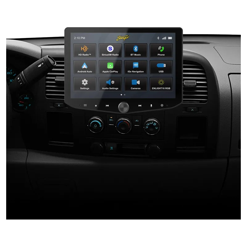 Stinger HORIZON10 STH10GMFSTX 10-inch Radio Kit for 2007–2014 Chevy Silverado/GMC Sierra, official product photo, sold and installed at Audio MotorSports in Carson