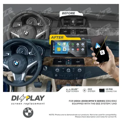 ZZ-2 DZZ-CCC-5S-E60-E61-10-UHD 10.25-inch DIZZPLAY Screen for 2004–2008 BMW 5 Series (E60/E61) CCC