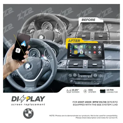 ZZ-2 DZZ-CCC-X5-X6-E70-E71-10-LHD 10.25-inch DIZZPLAY Screen for 2007–2009 BMW X5 (E70/E71) CCC