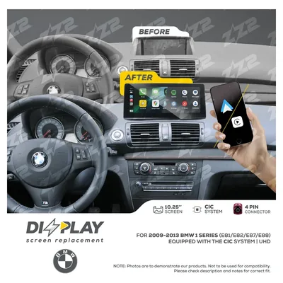 ZZ-2 DZZ-CIC-1S-E8X-10-UHD 10.25-inch DIZZPLAY Screen for 2009–2013 BMW 1 Series (E81/E82/E87/E88) CIC