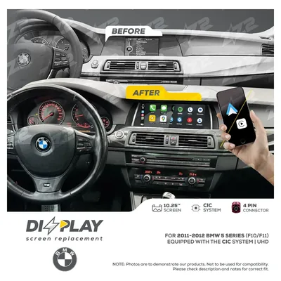 ZZ-2 DZZ-CIC-5S-F10-F11-10-UHD 10.25-inch DIZZPLAY Screen for 2011–2012 BMW 5 Series (F10/F11) CIC