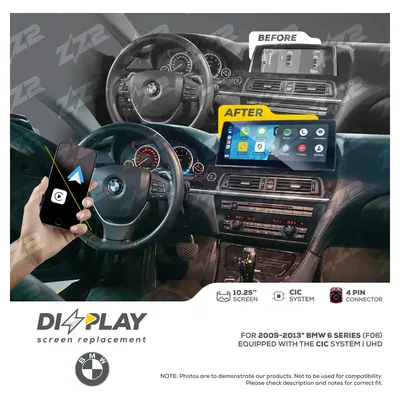 ZZ-2 DZZ-CIC-6S-F06-10-UHD 10.25-inch DIZZPLAY Screen for 2009–2013 BMW 6 Series (F06) CIC
