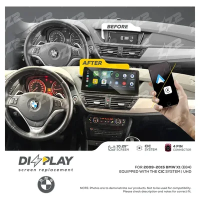 Pantalla ZZ-2 DIZZPLAY DZZ-CIC-X1-E84-10-UHD de 10.25 pulgadas para BMW X1 (E84) CIC 2009–2015