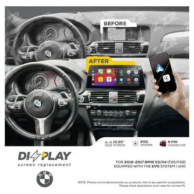 ZZ-2 DZZ-EVO-X3-X4-F25-F26-10-UHD 10.25-inch DIZZPLAY Screen for 2016–2017 BMW X3/X4 (F25/F26) EVO