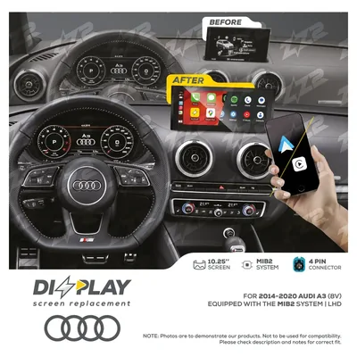 ZZ-2 DZZ-MIB2-A3-8V-10-LHD 10.25-inch DIZZPLAY Screen for 2014–2020 Audi A3 (8V) MIB2