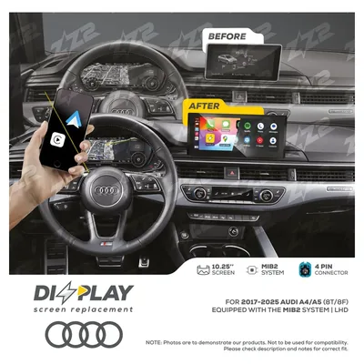 ZZ-2 DZZ-MIB2-A4-A5-10-LHD 10.25-inch DIZZPLAY Screen for 2017–2025 Audi A4/A5 (B9) MIB2