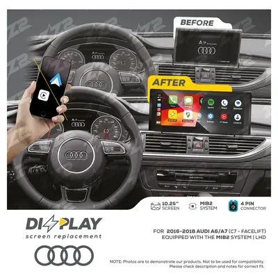 ZZ-2 DZZ-MIB2-A6-C7FL-10-LHD 10.25-inch DIZZPLAY Screen for 2015–2018 Audi A6/A7 (C7 facelift) MIB2