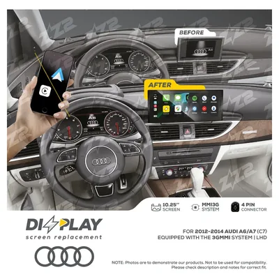 ZZ-2 DZZ-MMI3G-A6-C7-10-LHD 10.25-inch DIZZPLAY Screen for 2012–2014 Audi A6/A7 (C7) 3G MMI