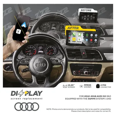 ZZ-2 DZZ-MMI3G-Q3-8U-10-UHD 10.25-inch DIZZPLAY Screen for 2012–2018 Audi Q3 (8U) 3G MMI