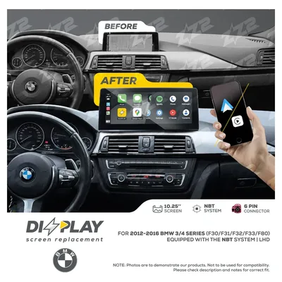 Pantalla ZZ-2 DIZZPLAY DZZ-NBT-3S-4S-F3X-10-LHD de 10.25 pulgadas para BMW 3/4 Series (F30/F31/F32/F33/F80) NBT 2012–2016