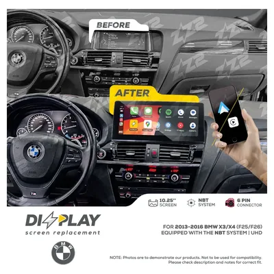 ZZ-2 DZZ-NBT-X3-X4-F25-F26-10-UHD 10.25-inch DIZZPLAY Screen for 2013–2016 BMW X3/X4 (F25/F26) NBT