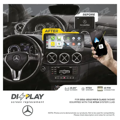 ZZ-2 DZZ-NTG4-B-W246-10-LHD 10.25-inch DIZZPLAY Screen for 2011–2012 Mercedes-Benz B-Class (W246) NTG4