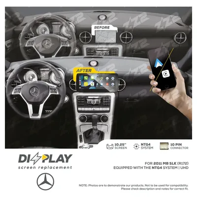 ZZ-2 DZZ-NTG4-SLK-R172-10-UHD 10.25-inch DIZZPLAY Screen for 2011 Mercedes-Benz SLK (R172) NTG4