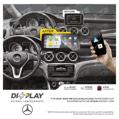 ZZ-2 DZZ-NTG45-A-W176-10-UHD 10.25-inch DIZZPLAY Screen for 2012–2015 Mercedes-Benz A/CLA/GLA-Class (W176/X156/C117) NTG4.5