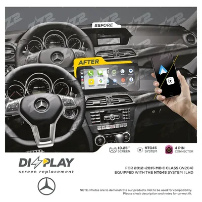 ZZ-2 DZZ-NTG45-C-W204-10-LHD 10.25-inch DIZZPLAY Screen for 2012–2014 Mercedes-Benz C-Class (W204) NTG4.5