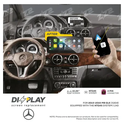 ZZ-2 DZZ-NTG45-GLK-X204-10-LHD 10.25-inch DIZZPLAY Screen for 2013–2015 Mercedes-Benz GLK (X204) NTG4.5