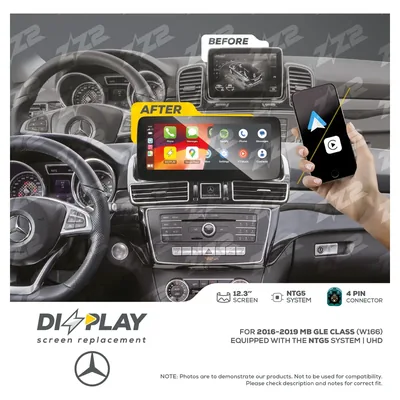 ZZ-2 DZZ-NTG5-GLE-W166-12-UHD 12.3-inch DIZZPLAY Screen for 2016–2019 Mercedes-Benz GLE/GLS-Class (W166) NTG5