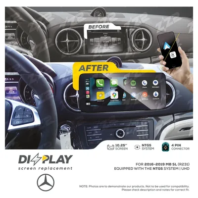 ZZ-2 DZZ-NTG5-SL-R231-10-UHD 10.25-inch DIZZPLAY Screen for 2016–2019 Mercedes-Benz SL (R231) NTG5