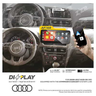 ZZ-2 DZZ-SYM-Q5-8R-10-LHD 10.25-inch DIZZPLAY Screen for 2008–2017 Audi Q5 (8R) Symphony/Concert
