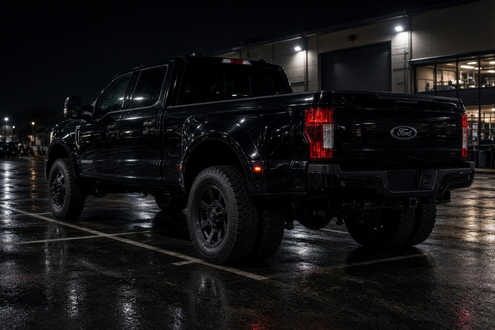 Ford F-350 dually negra