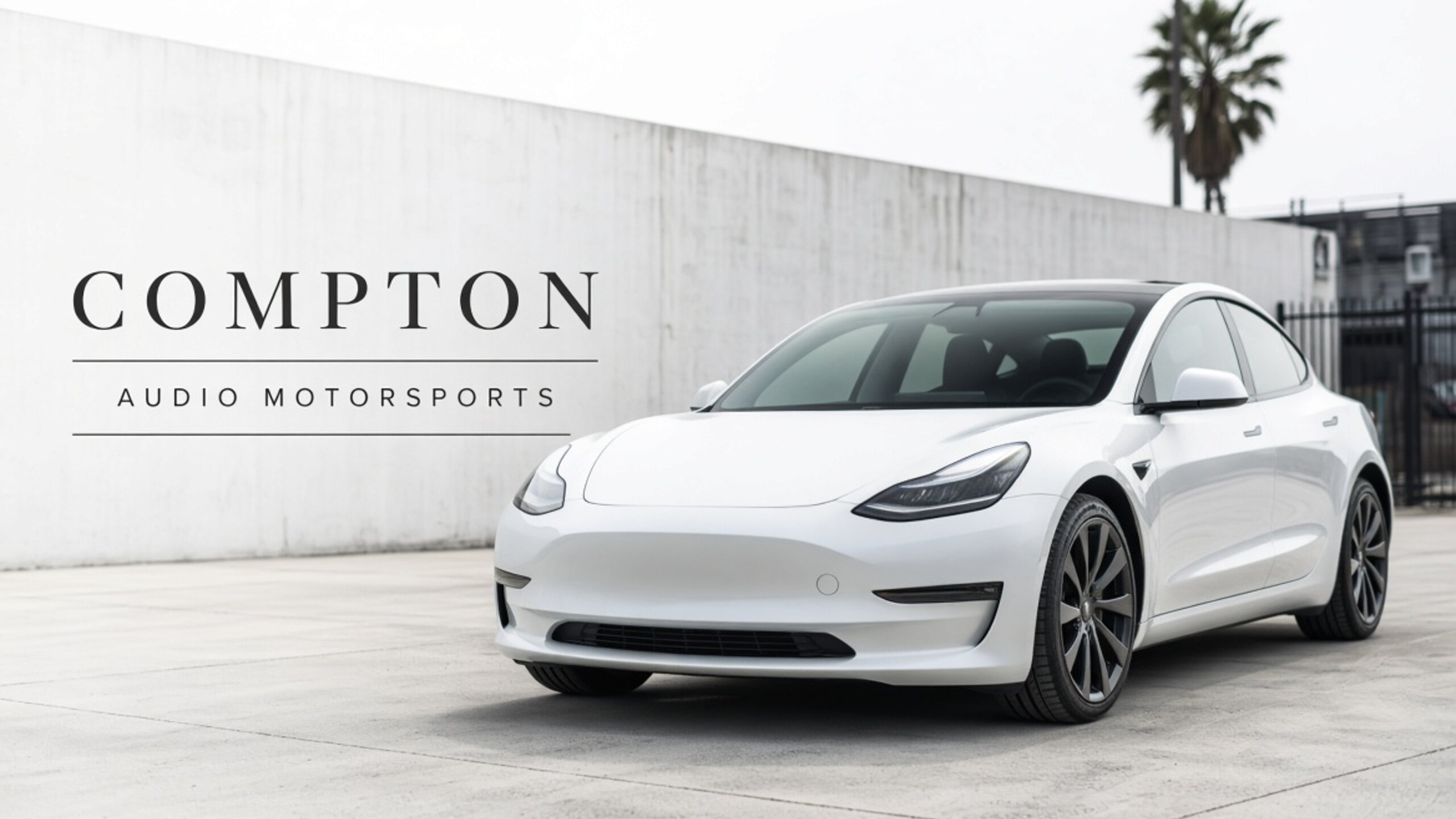 White Tesla with tinted glass — Tesla window tint for Compton at Tesla Tint LA
