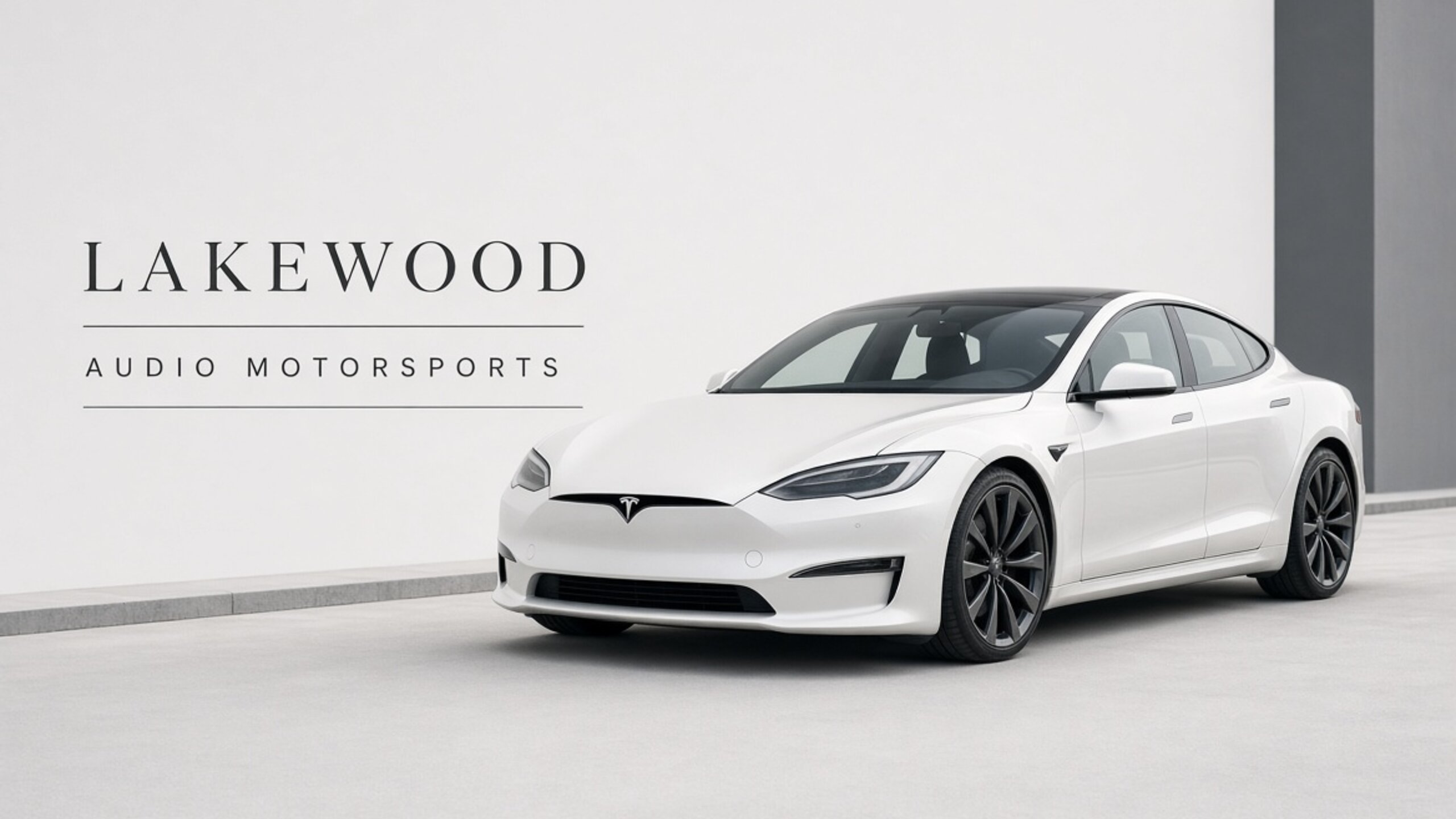 White Tesla with tinted glass — Tesla window tint for Lakewood at Tesla Tint LA