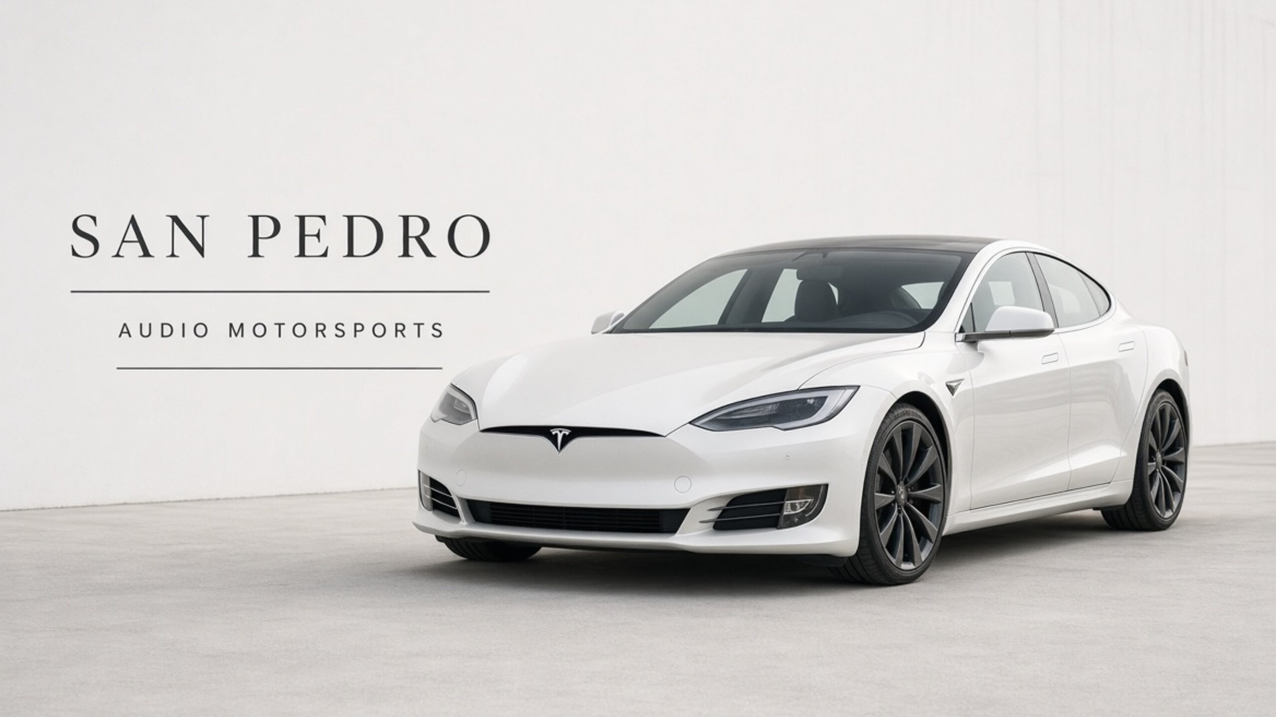 White Tesla with tinted glass — Tesla window tint for San Pedro at Tesla Tint LA